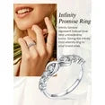 Bestyle Created Diamond Engagement Rings for Women Pure 925 Sterling Silver Infinity Promise Wedding Band Birthday Valentine's Day Gifts Size 4-12