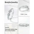 Bestyle Created Diamond Engagement Rings for Women Pure 925 Sterling Silver Infinity Promise Wedding Band Birthday Valentine's Day Gifts Size 4-12